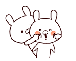 A moving, usable rabbit stamp sticker #14974378