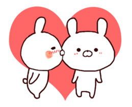 A moving, usable rabbit stamp sticker #14974384