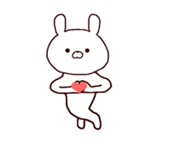 A moving, usable rabbit stamp sticker #14974393