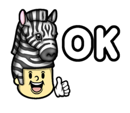 Hair type pink zebra type sticker #14976764