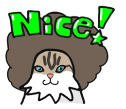 Cat reaction. Afro cat. sticker #14977237