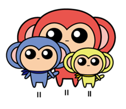 triple monkey sticker #14981347