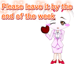 Lovely Girls Rabbit White Day English sticker #14983294