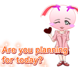 Lovely Girls Rabbit White Day English sticker #14983295