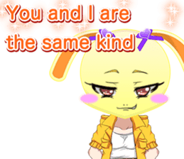 Lovely Girls Rabbit White Day English sticker #14983301