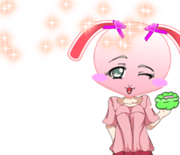 Lovely Girls Rabbit White Day English sticker #14983303