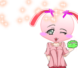 Lovely Girls Rabbit White Day English sticker #14983303