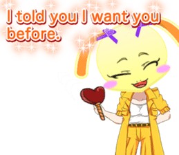 Lovely Girls Rabbit White Day English sticker #14983305