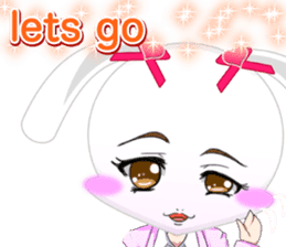 Lovely Girls Rabbit White Day English sticker #14983306