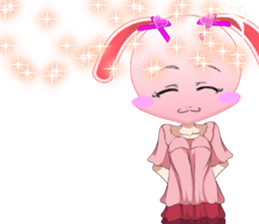Lovely Girls Rabbit White Day English sticker #14983307