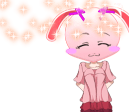 Lovely Girls Rabbit White Day English sticker #14983307