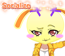 Lovely Girls Rabbit White Day English sticker #14983309