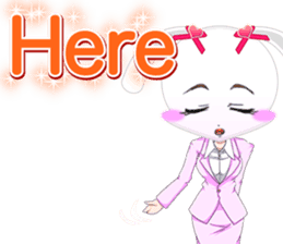 Lovely Girls Rabbit White Day English sticker #14983310