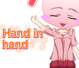 Lovely Girls Rabbit White Day English sticker #14983311