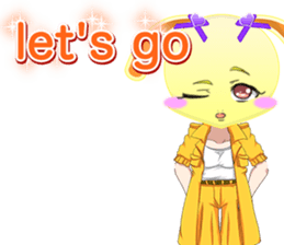 Lovely Girls Rabbit White Day English sticker #14983313