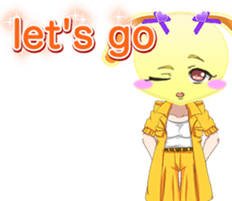 Lovely Girls Rabbit White Day English sticker #14983313