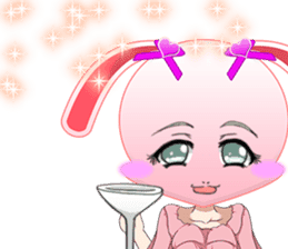 Lovely Girls Rabbit White Day English sticker #14983315