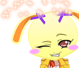 Lovely Girls Rabbit White Day English sticker #14983317