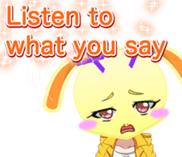 Lovely Girls Rabbit White Day English sticker #14983321