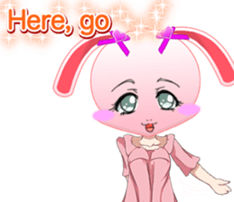 Lovely Girls Rabbit White Day English sticker #14983323
