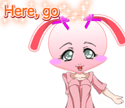 Lovely Girls Rabbit White Day English sticker #14983323