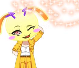 Lovely Girls Rabbit White Day English sticker #14983325