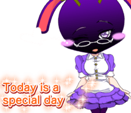 Lovely Girls Rabbit White Day English sticker #14983332