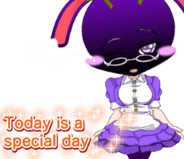 Lovely Girls Rabbit White Day English sticker #14983332