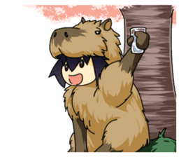 Costume capybara sticker #14983987