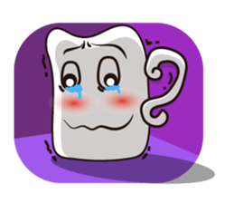 Mischievous White Cups Scowling sticker #14984774