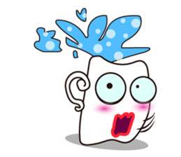 Mischievous White Cups Scowling sticker #14984775