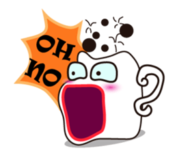 Mischievous White Cups Scowling sticker #14984776