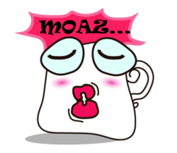 Mischievous White Cups Scowling sticker #14984779