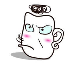 Mischievous White Cups Scowling sticker #14984788