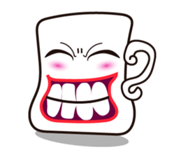 Mischievous White Cups Scowling sticker #14984790