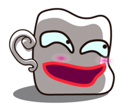 Mischievous White Cups Scowling sticker #14984794