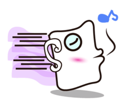 Mischievous White Cups Scowling sticker #14984797