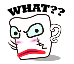 Mischievous White Cups Scowling sticker #14984805