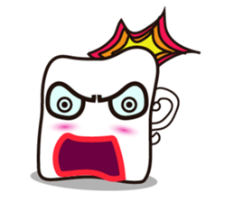 Mischievous White Cups Scowling sticker #14984806