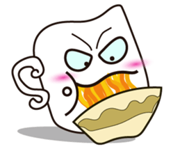 Mischievous White Cups Scowling sticker #14984810