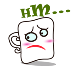 Mischievous White Cups Scowling sticker #14984812