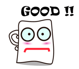 Mischievous White Cups Scowling sticker #14984813