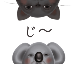 Couple of a black cat and a koala sticker #14986238