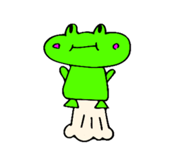 Japanese happy green frog sticker #14987220