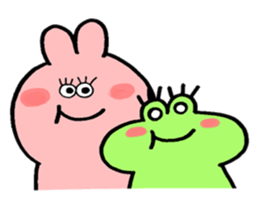 Rabbit and Frog and sometimes Bird sticker #14987250