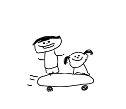 Pamela and John with the dog named Riley sticker #14989912