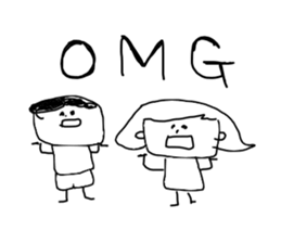 Pamela and John with the dog named Riley sticker #14989915