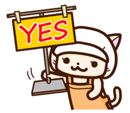 The good worker cat at delicatessen sticker #14990286