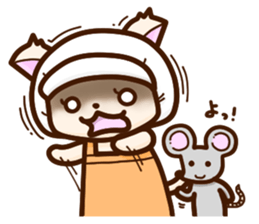 The good worker cat at delicatessen sticker #14990307