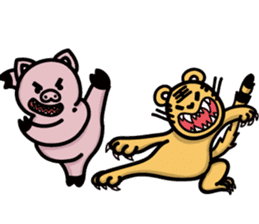 Tiger King & Chume Pig sticker #14990402